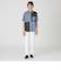 デニムライクキュプラパッチワークシャツ