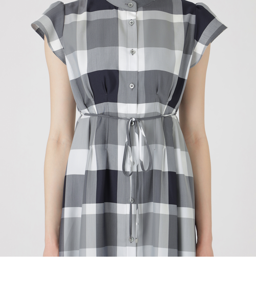 クレストブリッジチェックライトクロッシングツイルコンビドレス