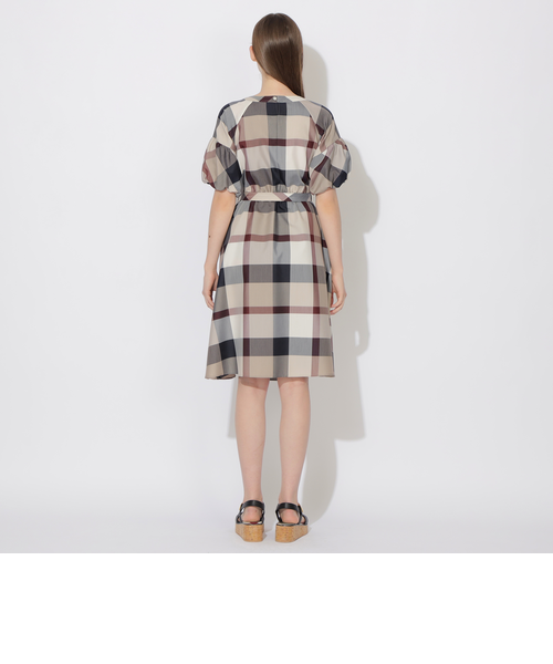 【クレストブリッジ】チェッククロッシングツイルサックドレス　ワンピース　38 新品タグ付き クレストブリッジチェックライトクロッシング