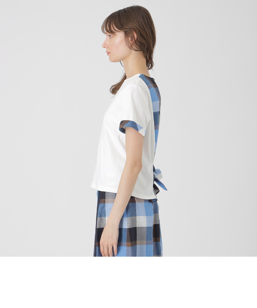 コンパクトピマスムースバックチェックTシャツ｜ブルーレーベル