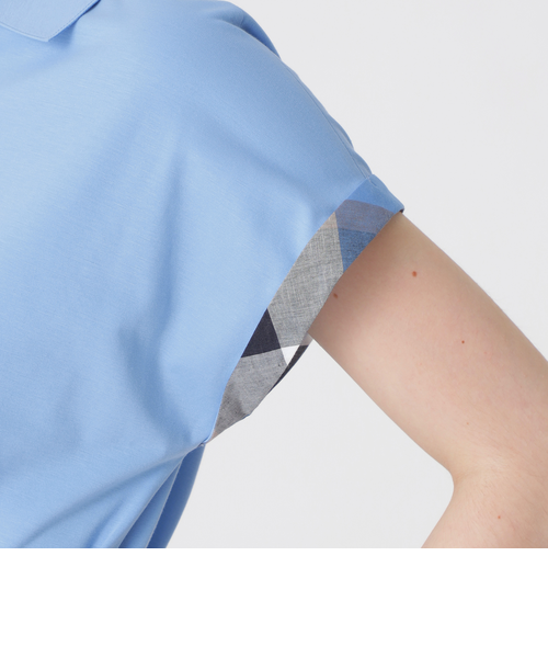 コンパクトポンチカラーネックドレス｜ブルーレーベルブラック