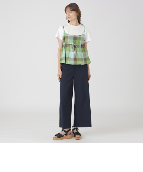 ブルーレーベルクレストブリッジ 25SS ビスチェセットトップス カットソー クレストブリッジチェック グリーン ホワイト 38 55P11-545-73 ビスチェセットトップス（カットソー）｜BLUE LABEL CRESTBRIDGE