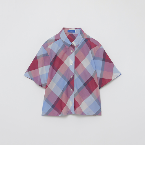 クレストブリッジチェックカラミクロスシャツ｜ブルーレーベルブラック