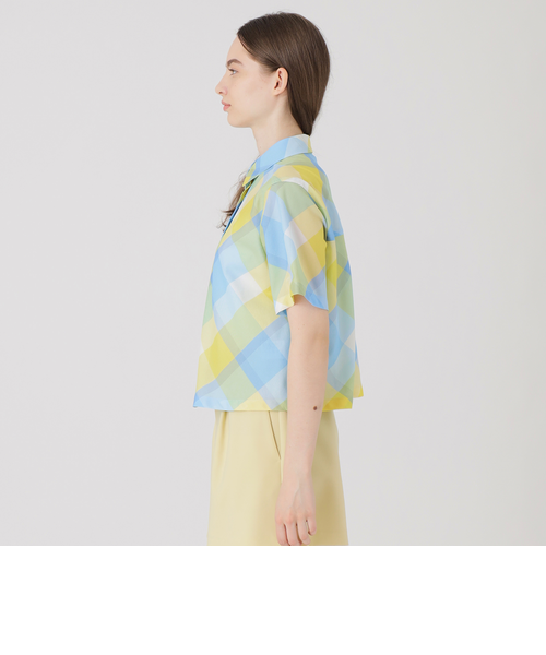 クレストブリッジチェックカラミクロスシャツ｜ブルーレーベルブラック