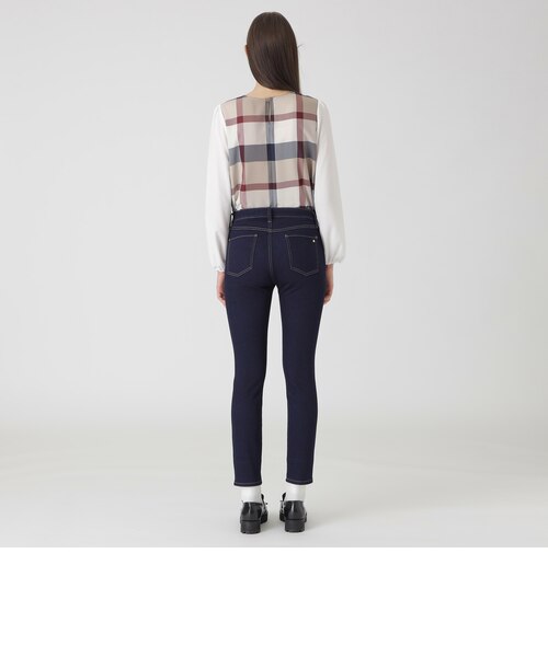 一部店舗限定】ハイストレッチクリアデニムスキニーパンツ｜ブルー 
