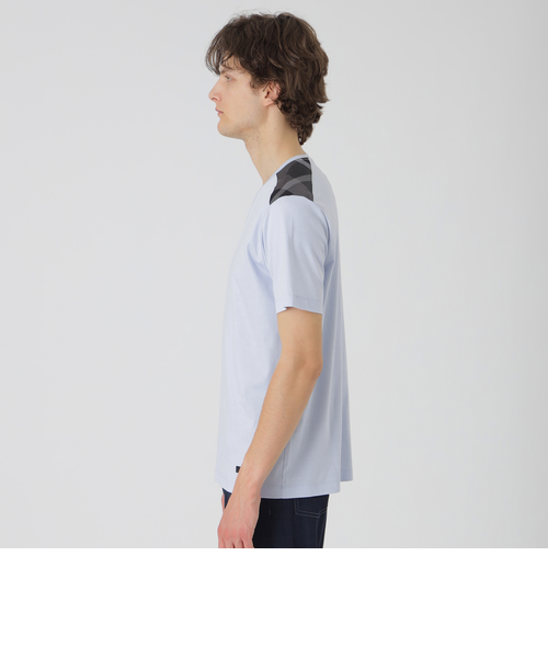 ブルーレーベル　黒 半袖Tシャツ チェック柄 バックデザイン osharewalker Tシャツ レディース 春夏 トップス カットソー
