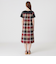 【一部店舗限定】コンパクトクリアーポンチチェックコンビドレス