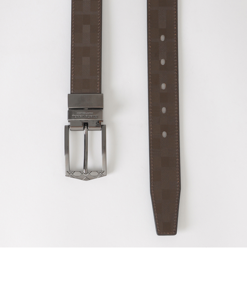 チェックバックルエンボスクレストブリッジチェックリバーシブル