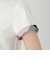 ピマコットンプレーティング天竺袖口チェックTシャツ