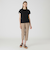 ピマコットンプレーティング天竺袖口チェックTシャツ