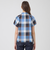 クレストブリッジチェックコットンリネンフリルブラウス