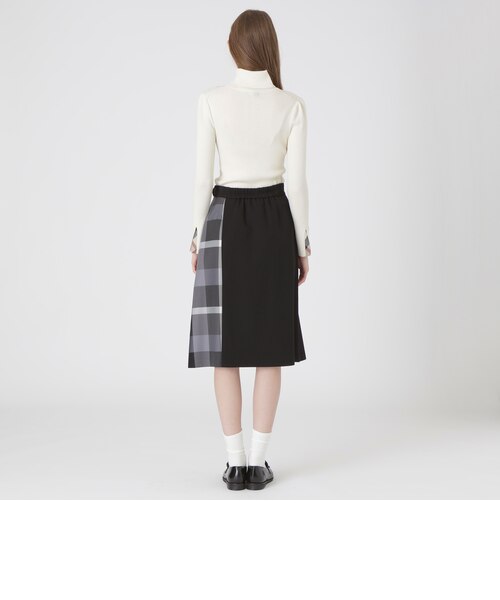 ウールライクツイルパーシャルチェックスカート｜ブルーレーベル