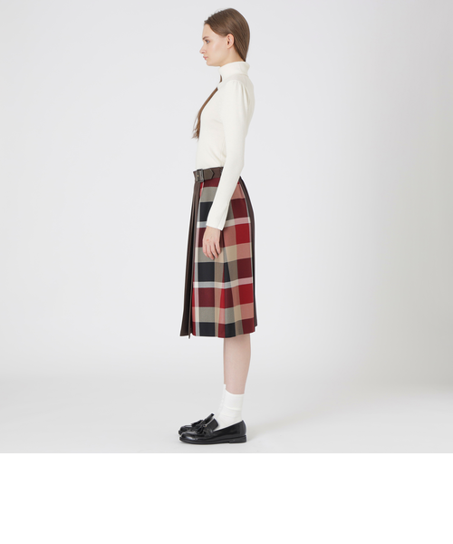 ウールライクツイルパーシャルチェックスカート｜ブルーレーベル