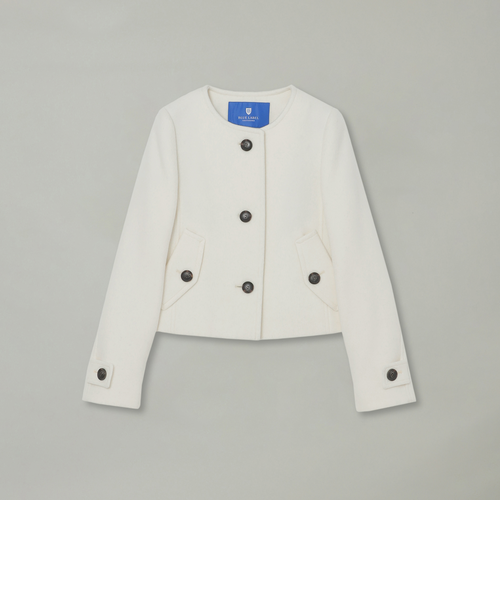 新品 ブルーレーベルクレストブリッジ ノーカラージャケット 38 ファインダブルビーバーノーカラージャケット｜ブルーレーベルブラック