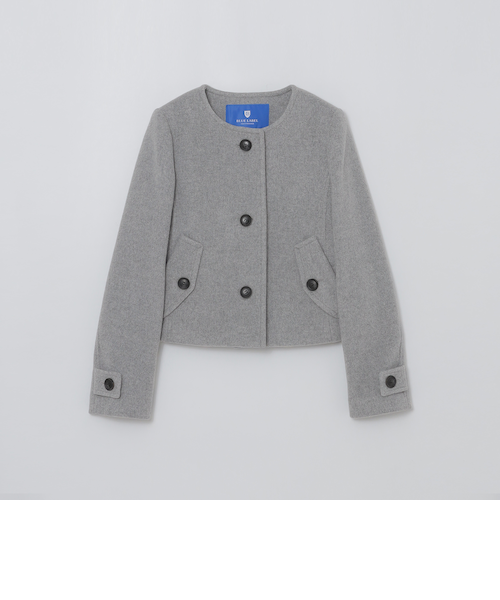 ファインダブルビーバーノーカラージャケット｜ブルーレーベルブラック