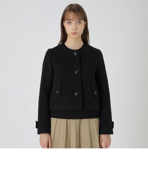 新品 ブルーレーベルクレストブリッジ ノーカラージャケット 38 ファインダブルビーバーノーカラージャケット｜ブルーレーベルブラック