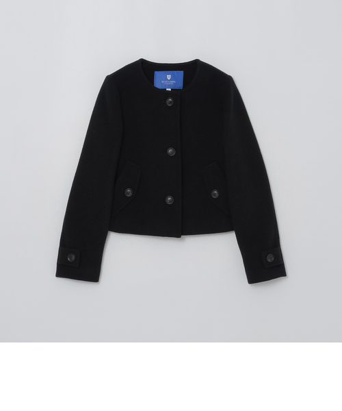 ファインダブルビーバーノーカラージャケット｜ブルーレーベルブラック