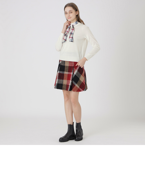 ウールアクリルブレンドスカーフニット｜ブルーレーベルブラック