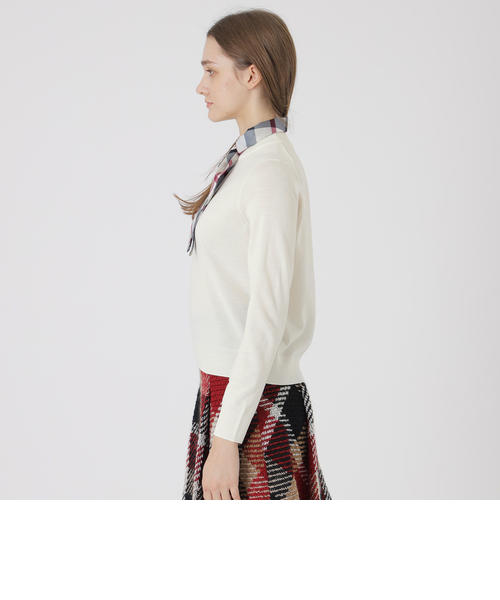 ウールアクリルブレンドスカーフニット｜ブルーレーベルブラック