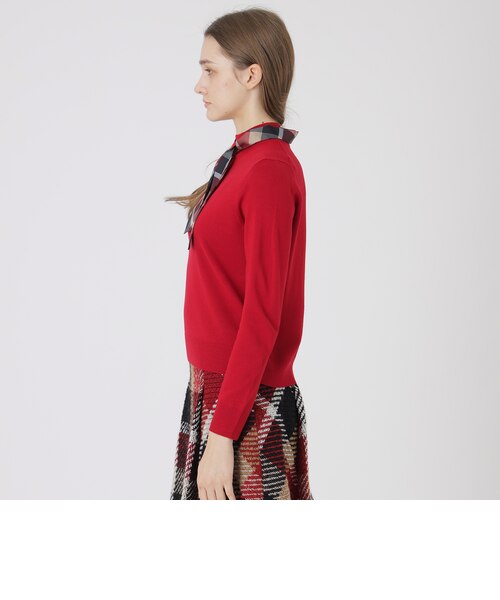 ウールアクリルブレンドスカーフニット｜ブルーレーベルブラック