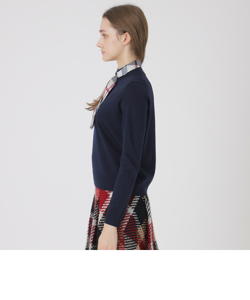 ウールアクリルブレンドスカーフニット｜ブルーレーベルブラック