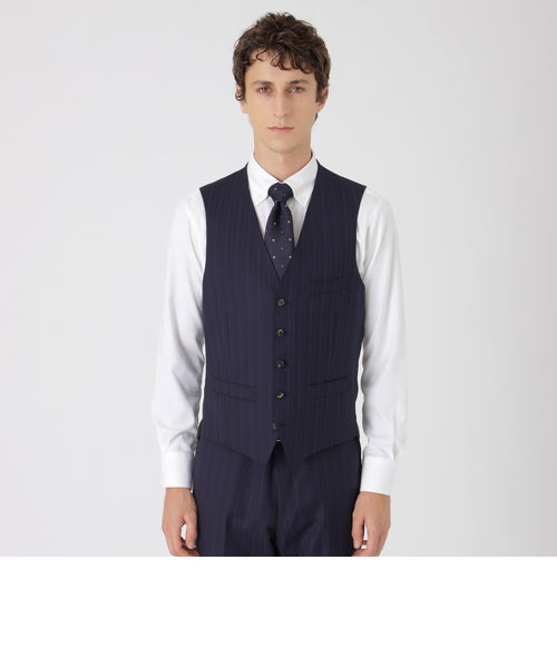 ネイビーオルタネートストライプスリーピーススーツ｜ブルーレーベル