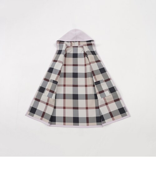 クレストブリッジチェックリバーシブルダンボールコーディガン｜ブルー