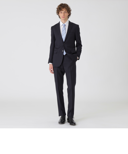 トーナルブルーストライプネイビースーツ｜ブルーレーベルブラック