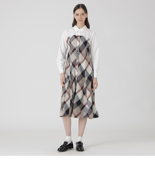クレストブリッジチェックライトクロッシングツイルシャツドレス
