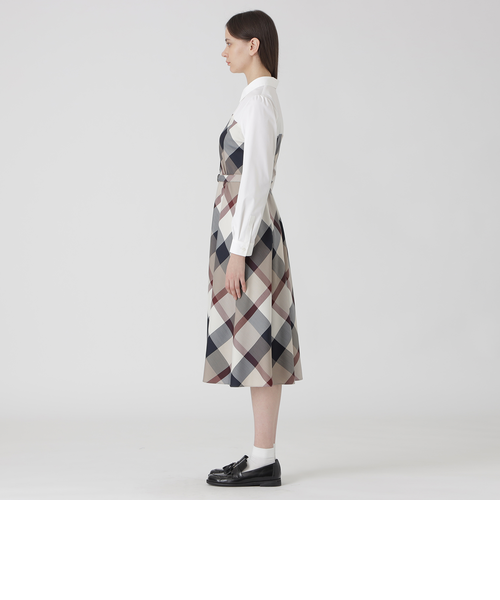 クレストブリッジチェックライトクロッシングツイルシャツドレス