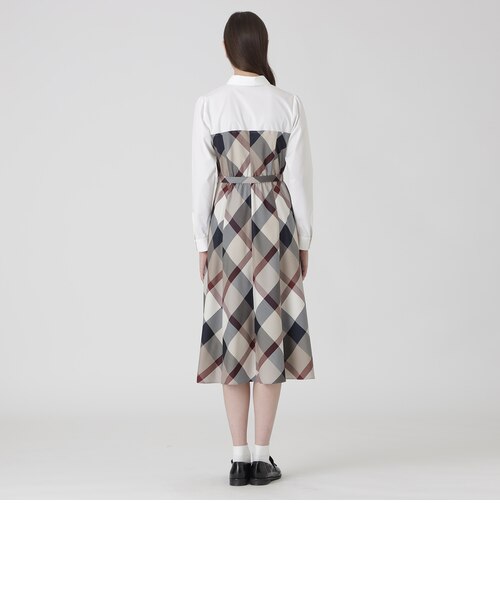 クレストブリッジチェックライトクロッシングツイルシャツドレス