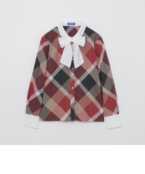 クレストブリッジチェックリボンブラウス｜ブルーレーベルブラック