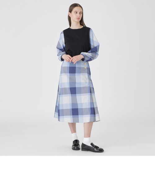 ブルーレーベルクレストブリッジ ラップスカート 2WAY 38サイズ M ブルーレーベルクレストブリッジ チェック スカート ラップ 38サイズ