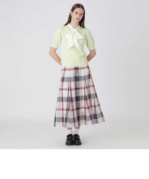 アセテートコットンニットリボンプルオーバー｜ブルーレーベルブラック