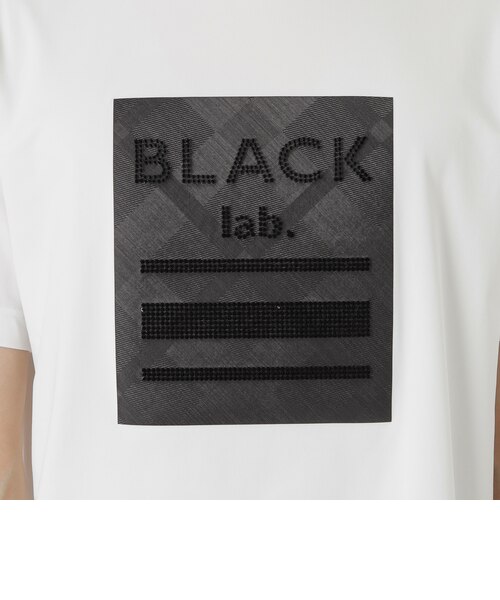 BLACK lab.】テクスチャーミックスグラフィックTシャツ｜ブルー