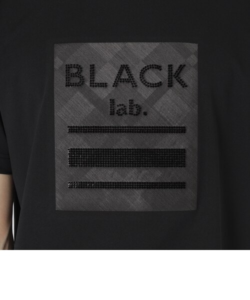 BLACK lab.】テクスチャーミックスグラフィックTシャツ｜ブルー