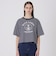 プレーティングシルケットスムースグラフィックロゴTシャツ