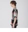 テクスチャーミックスクレストブリッジチェックニットTシャツ