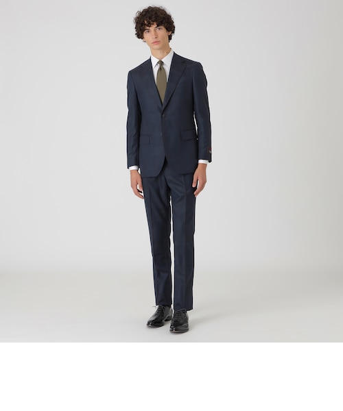 MIYUKIプルシャンブルーTOPシャドークレストブリッジチェックスーツ