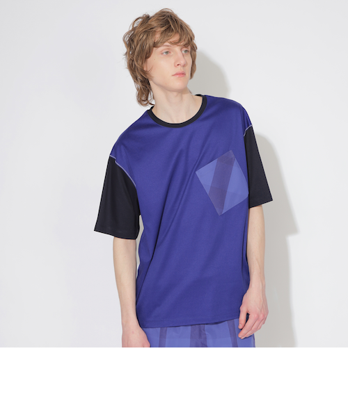 【87MM】MMLG★カラーブロッキング トリムTシャツ トーンカラーブロッキングポケットTシャツ｜シービー・クレスト
