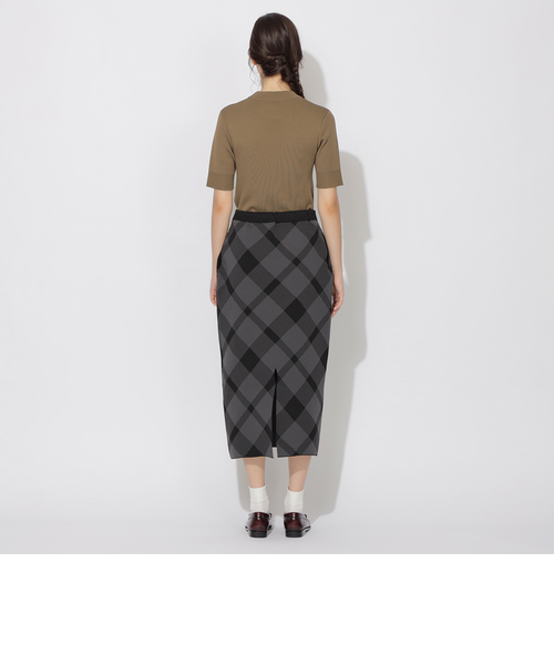 クレストブリッジチェックスボンディングニットスカート