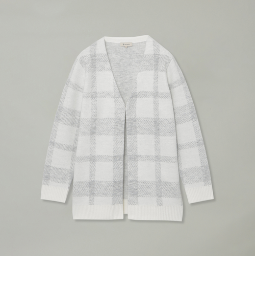クレストブリッジチェックシャギーカーディガン｜シービー・クレスト