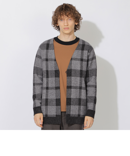 クレストブリッジチェックシャギーカーディガン｜シービー・クレスト