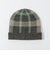 パーシャルクレストブリッジチェックニットキャップ