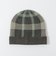 パーシャルクレストブリッジチェックニットキャップ