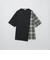 【一部WEB限定カラー】アシンメトリーチェックレイヤーTシャツ