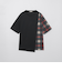 【一部WEB限定カラー】アシンメトリーチェックレイヤーTシャツ