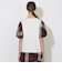 ハーフフレアスリーブチェックTシャツ