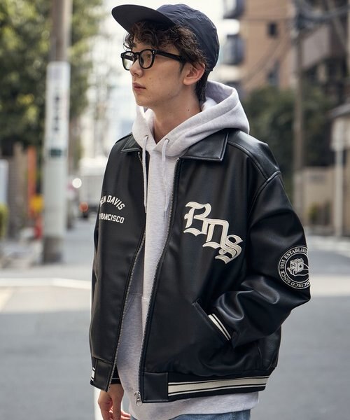 BEN DAVIS(ベンデイビス)】 FAUX LEATHER FLIGHT JACKET / レザー 