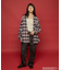 【SEQUENZ（シークエンズ）】PB BUNNY PATCHES OMBRE L/S SHIRT / プレイボーイ 長袖シャツ ビックシルエット チェック